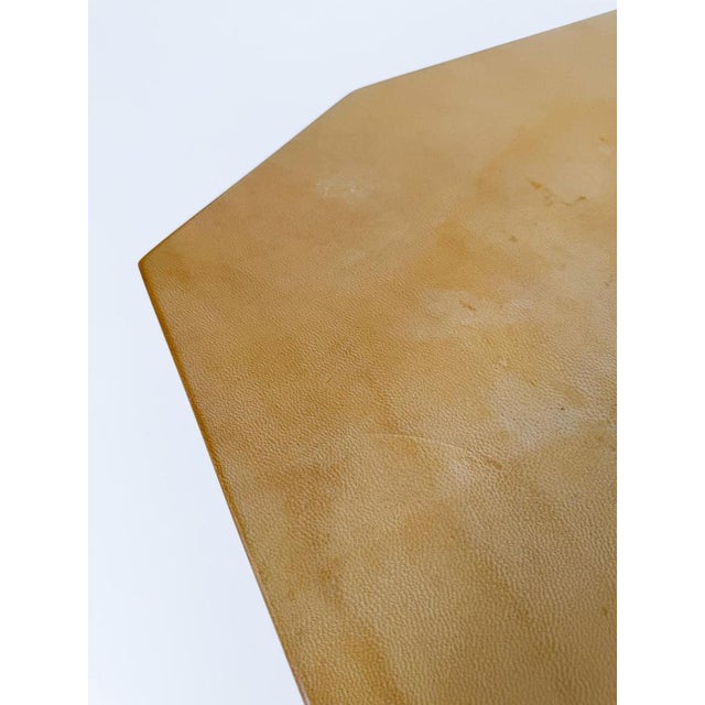 Mid-Century Italian Goatskin and Brass Coffee Table, 1970s For Sale - Image 17 of 18