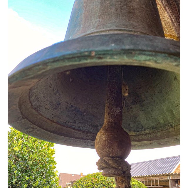 Antique French Bronze Bell with Clapper For Sale - Image 4 of 12