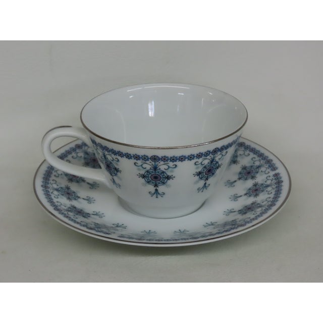 Noritake Nippon Toki Kaisha Japan Bone China Tea Cup and Saucer Set 4666b For Sale - Image 11 of 14