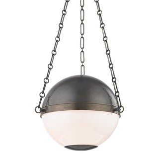 Mark D. Sikes 2 Light Sphere No. 2 Pendant, Small, Distressed Bronze For Sale