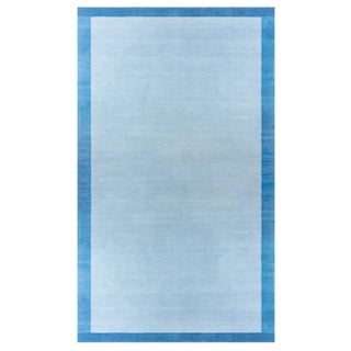 Doris Leslie Blau Large Vintage Indian Dhurrie Blue Rug For Sale