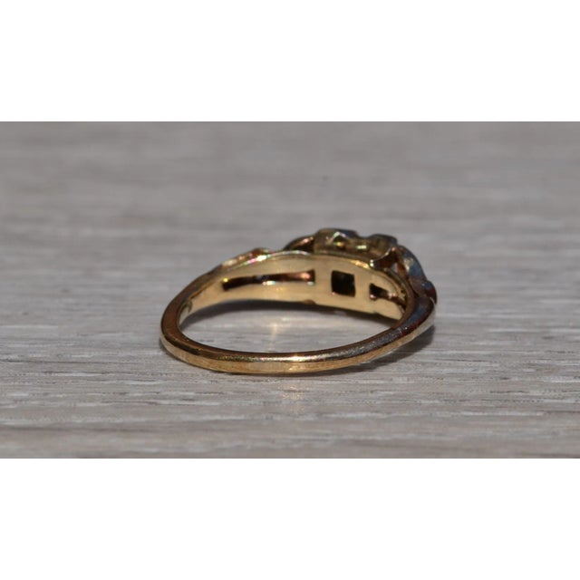 The Allandale: Antique Two Tone Engagement or Promise Ring with Diamonds For Sale In Philadelphia - Image 6 of 10