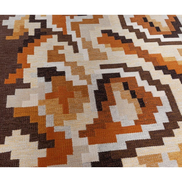 Mid-Century Scandinavian Abstract Flatweave Rug – "Korall" By Erik Lundberg For Sale In New York - Image 6 of 8