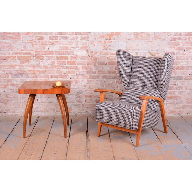 Art Deco Wingchair in Beech, Czech, 1940s For Sale - Image 10 of 12