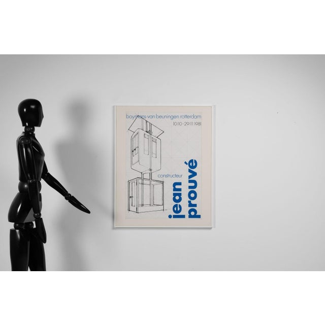 Rare exhibition poster for a Jean Prouvé exhibition at Museum Boijmans Van Beuningen, Rotterdam, 1981. Designed by Daphne...