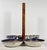 18th Century Chinese Export Blue & White Tea Bowls and Underplates With English Clobbering - Set of 5 For Sale - Image 12 of 13