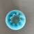 Glass Vintage Aqua and White Ruffled Satin Glass Vase 4” For Sale - Image 7 of 8