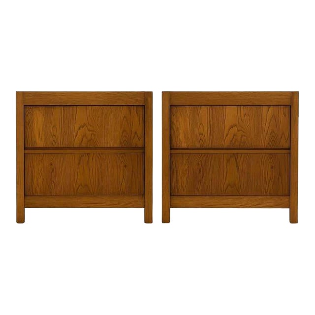 Pair of Midcentury Walnut Nightstands, From Huxley Collection by Thomasville For Sale