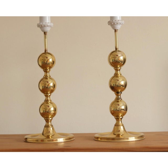 Brass Bobbin Table Lamp, 1970s, Set of 2 For Sale - Image 6 of 18