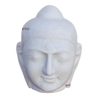 Serene White Marble Buddha For Sale