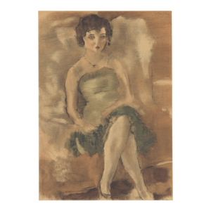 1954 Lithograph "La Dame en Vert" After Jules Pascin
