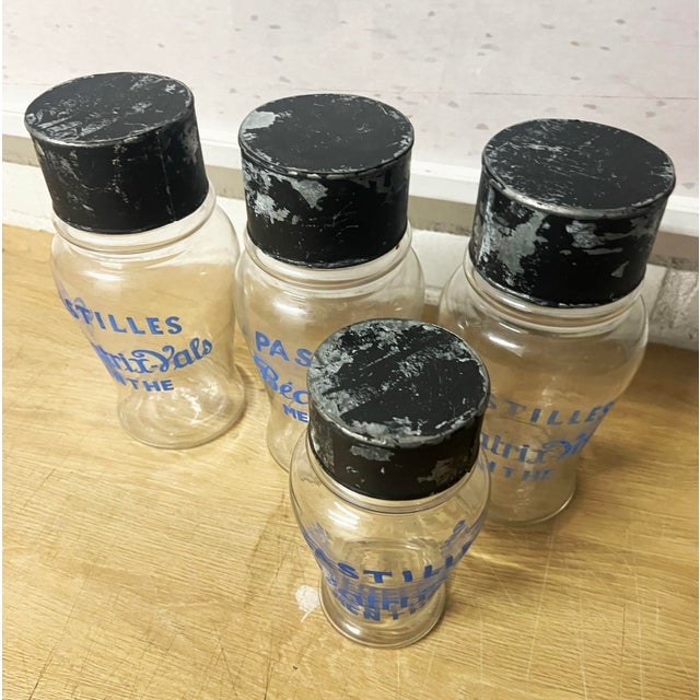 1900 - 1909 Set of 4 French Antique -Pastilles Beatrix,Vals -Apothecary/Candy Store Jars. For Sale - Image 5 of 6