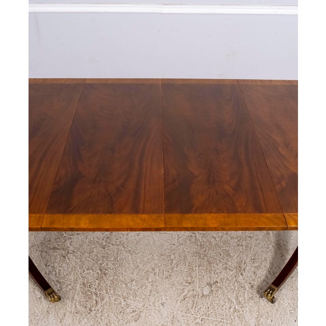Baker Furniture Company Baker Georgian Banded Mahogany Double Pedestal Dining Table For Sale - Image 4 of 18