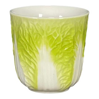 Vintage Cabbage-Form Porcelain Teacup – "Bai Cai" Master Cup For Sale