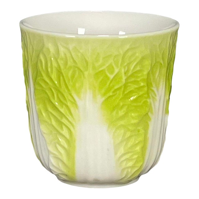 Vintage Cabbage-Form Porcelain Teacup – "Bai Cai" Master Cup For Sale