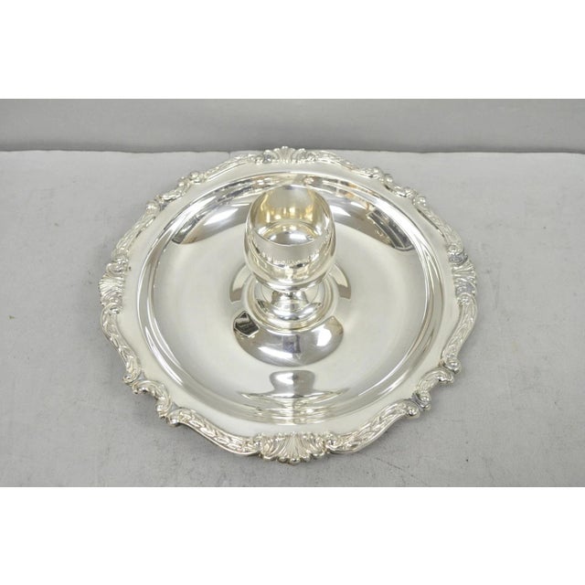 Vintage Sheridan Victorian Silver Plated Shrimp Cocktail Serving Platter Tray with Removable Cup. Circa Mid 20th Century....