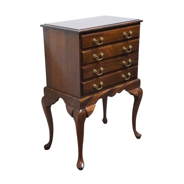 Cresent Furniture Solid Cherry Traditional Style 24" Four Drawer Accent Silver Chest For Sale - Image 4 of 11