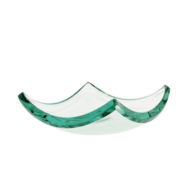 Italian Aquamarine Cut Glass Ashtray attributed to Fontana Arte, 1960s For Sale - Image 11 of 11