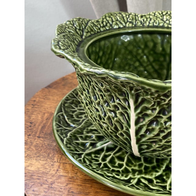 Large Earthenware Tureen in the shape of Cabbage Leaves, 1970s For Sale - Image 10 of 18
