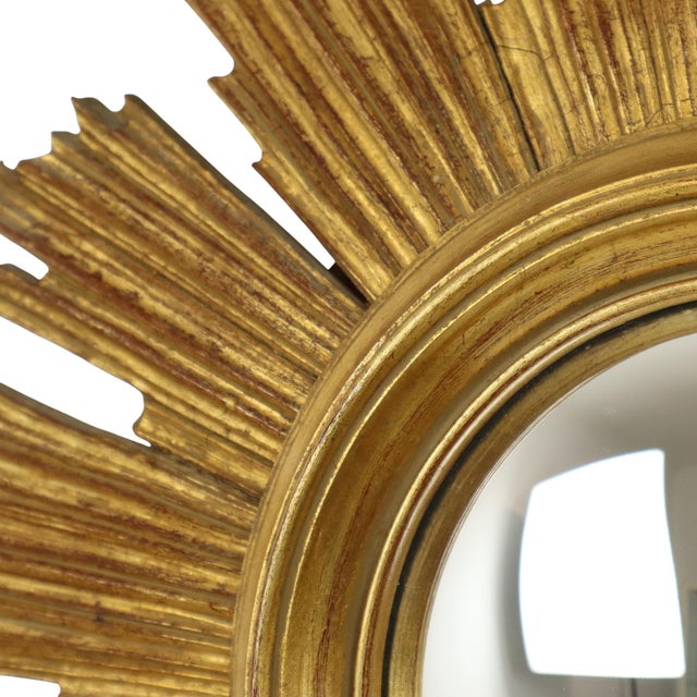 Large Sunburst Gold Leaf Sun Mirror by Deknudt, 1960s For Sale - Image 10 of 18