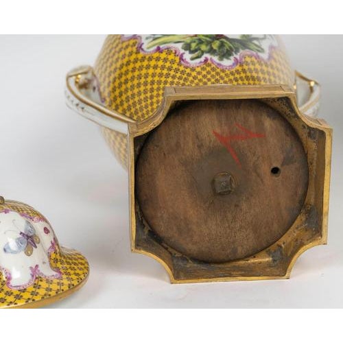 Louis XVI Style Porcelain and Gilded Bronze Covered Vases, Set of 2 For Sale - Image 11 of 12