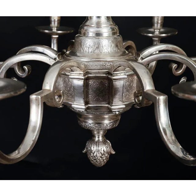 Vintage English Silver Plated Chandeliers, 1920s, Set of 2 For Sale - Image 4 of 18