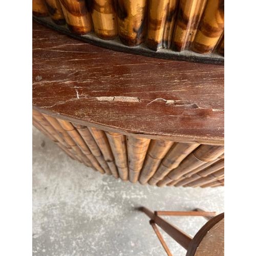 Mid-Century Handcrafted Bamboo Tiki Bar and Stools, Set of 5 For Sale - Image 9 of 14