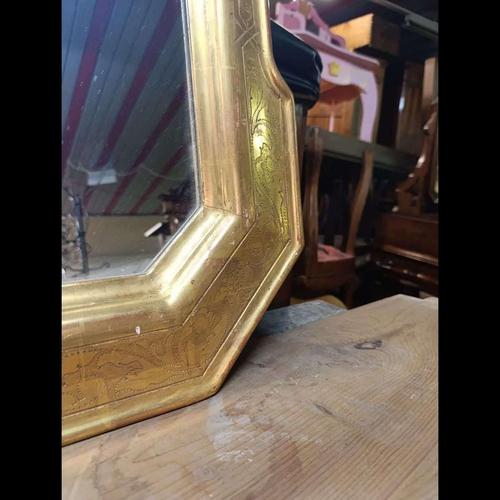 Vintage Mirror with Golden Frame For Sale - Image 4 of 6