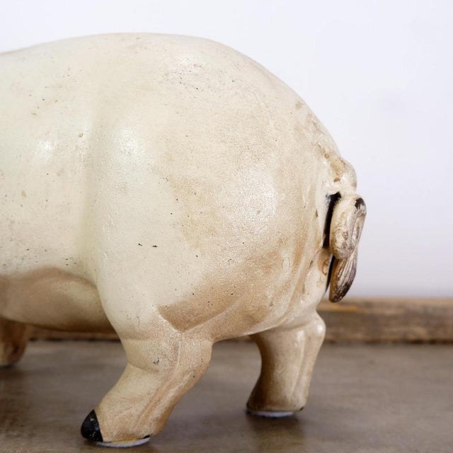Mid-Century Iron Piggy Bank Sculpture For Sale - Image 6 of 12