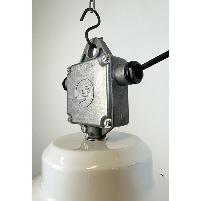 White Industrial White Factory Light with Plastic Grid from Elektrosvit, 1990s For Sale - Image 8 of 17