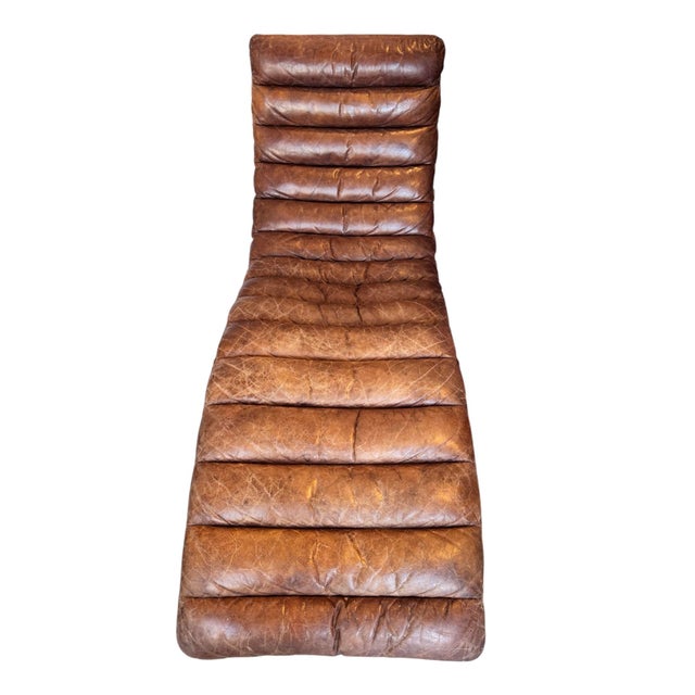 Metal Tan Leather & Steel Chaise Lounge from Timothy Oulton, 2010s For Sale - Image 7 of 8