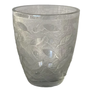 1930s French Art Deco Acid-Etched Glass Vase Signed Lorrain, D’Avesn-Influenced