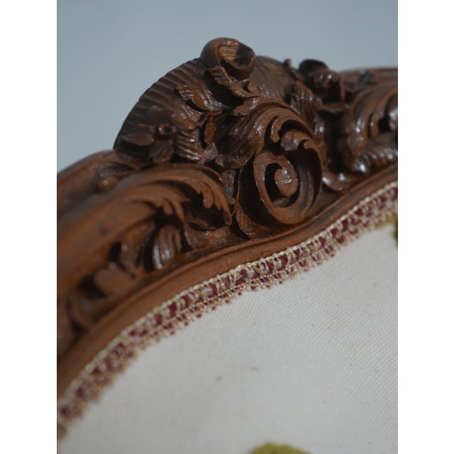 Vintage French Chaise Lounge New Crewel Work Upholstery For Sale - Image 14 of 18