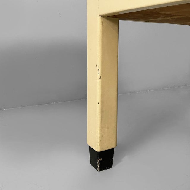 Mid-Century Modern Italian Dining Table in White and Aqua Green Wood, 1940s For Sale - Image 18 of 18