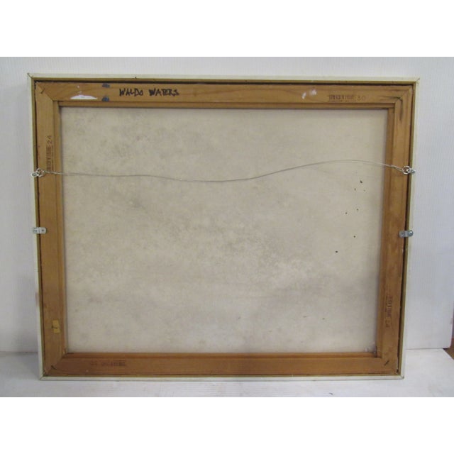 Mid 20th Century Framed Abstract Painting Signed "Waldo Waters" For Sale - Image 5 of 6