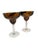 Add flair to your home bar with this striking pair of hand-blown tortoise shell margarita glasses. Crafted with an eye-...