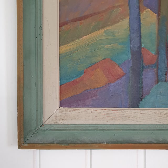 1947 Mid-Century Swedish Modernist Oil Painting by Waldemar Berg For Sale - Image 12 of 18