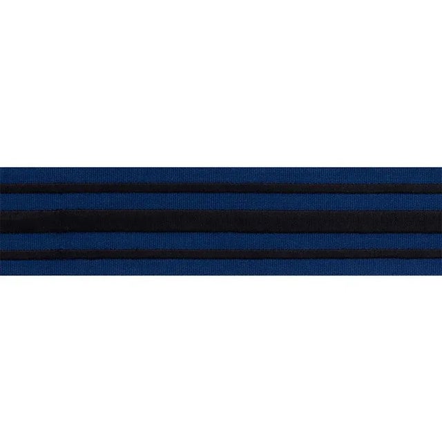 Contemporary Schumacher X Miles Redd Military Stripe Tape in Black on Navy For Sale - Image 3 of 3