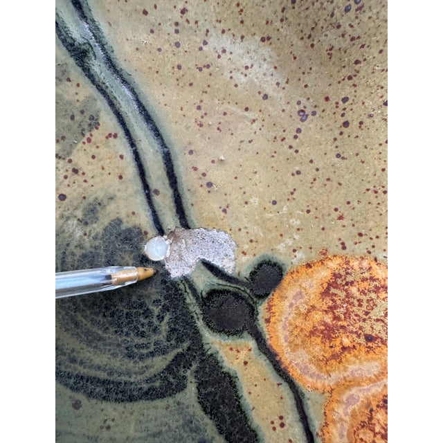 Large - 1980’s Vintage Handmade Studio Art Pottery Pedestal Bowl, Signed For Sale - Image 10 of 11