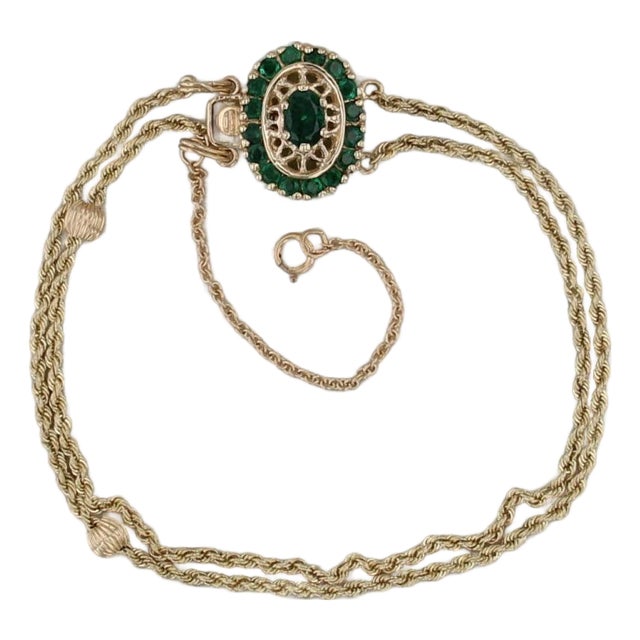 Richard Klein Slide Charm Bracelet 14k Yellow Gold 7" 1.12ctw Emerald Clasp For Sale