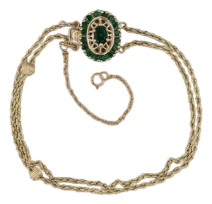 Richard Klein Slide Charm Bracelet 14k Yellow Gold 7" 1.12ctw Emerald Clasp