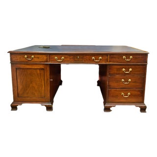 Large English Double-Sided Writing Desk For Sale