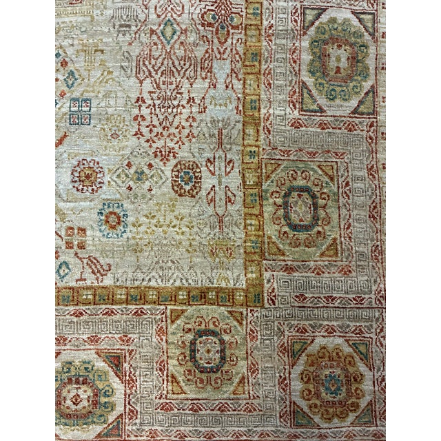 Persian Hand-Knotted Mamluk Revival Wool Area Rug Traditional Persian Style Rug For Sale - Image 3 of 7