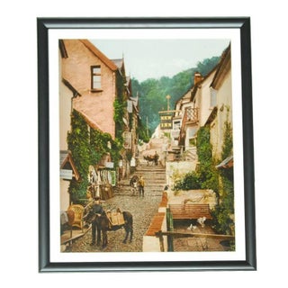19th Century English Village Chromolithograph For Sale