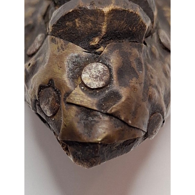 Authentic Marka African Mask Mali - Hammered Brass & Copper Over Wood Tribal Art For Sale - Image 13 of 18