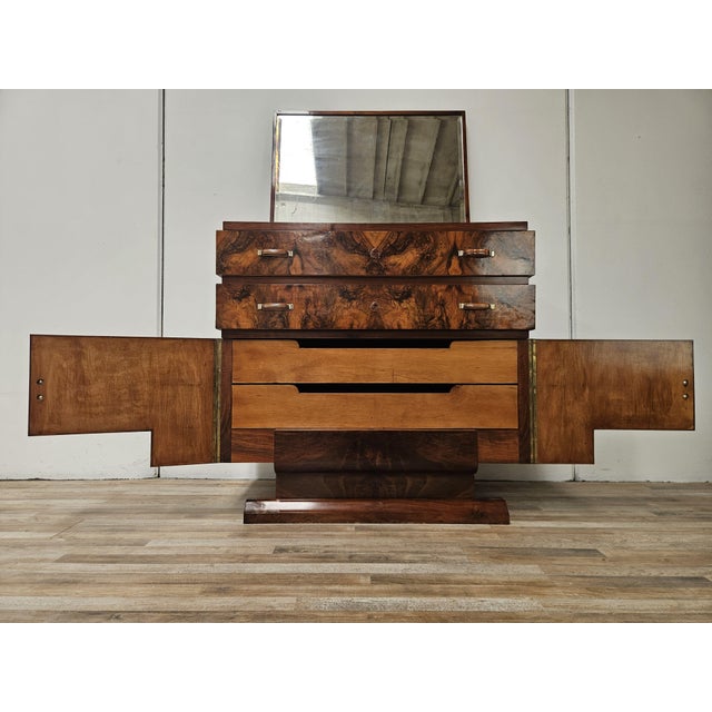 Art Deco Walnut Burl Sideboard with Mirror, 1940 For Sale - Image 18 of 18