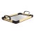 Art Deco Cream and Black Woven Rubber Vanity/Serving Tray With Glass Surface For Sale