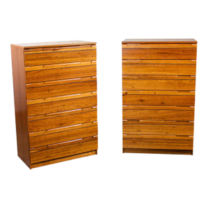 1950-1960 Mid-Century Modern Hardwood Chest of Drawers Made in Brazil by Singer a Pair
