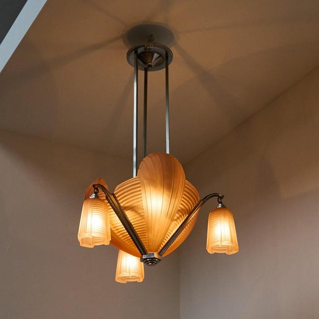 Art Deco Chandelier from Atelier Petitot, France, 1930s For Sale - Image 10 of 18