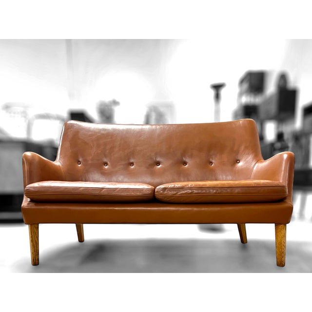 Model 53 Sofa in Cognac Leather by Arne Vodder, 1953 For Sale - Image 9 of 10